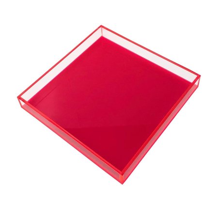 TRASCOCINA Neon Hot Pink Square Lucite Tray TR2642933